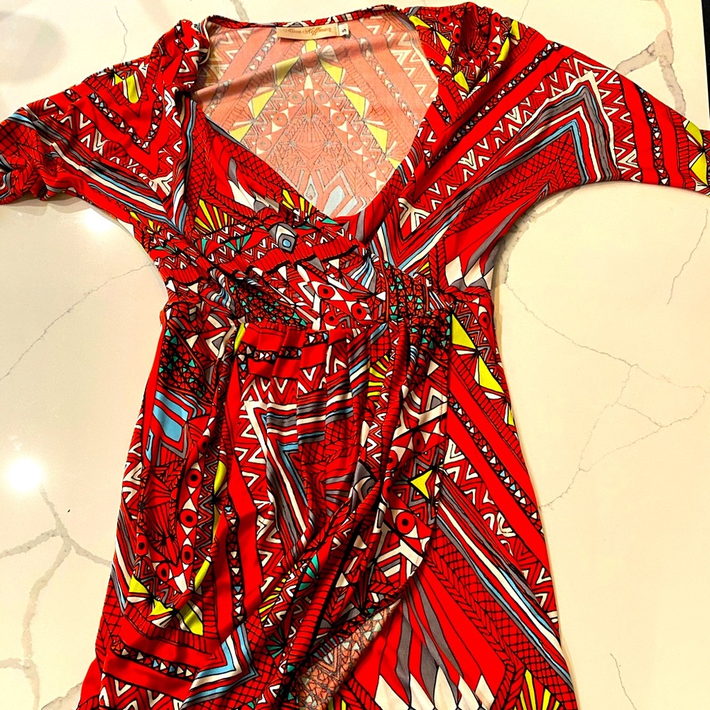 Mara Hoffman Multi Color Silk Faux Wrap Dress